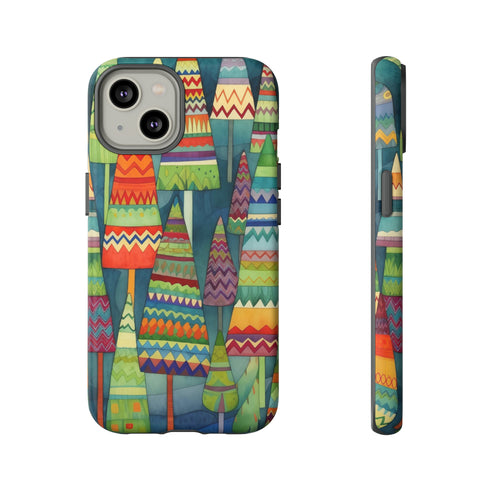 Knitted Christmas Trees - Impact Resistant Phone Case iPhone 14 Matte